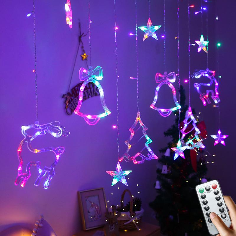 Strings LED Star Deer Tree Bell 220V 110V Fairy Christmas Garland Curtain Lights Year Wedding Party Decoration On The Window
Strings LED Star Deer Tree Bell 220V 110V Fairy Christmas Garland Curtain Lights Year Wedding Party Decoration On The Window