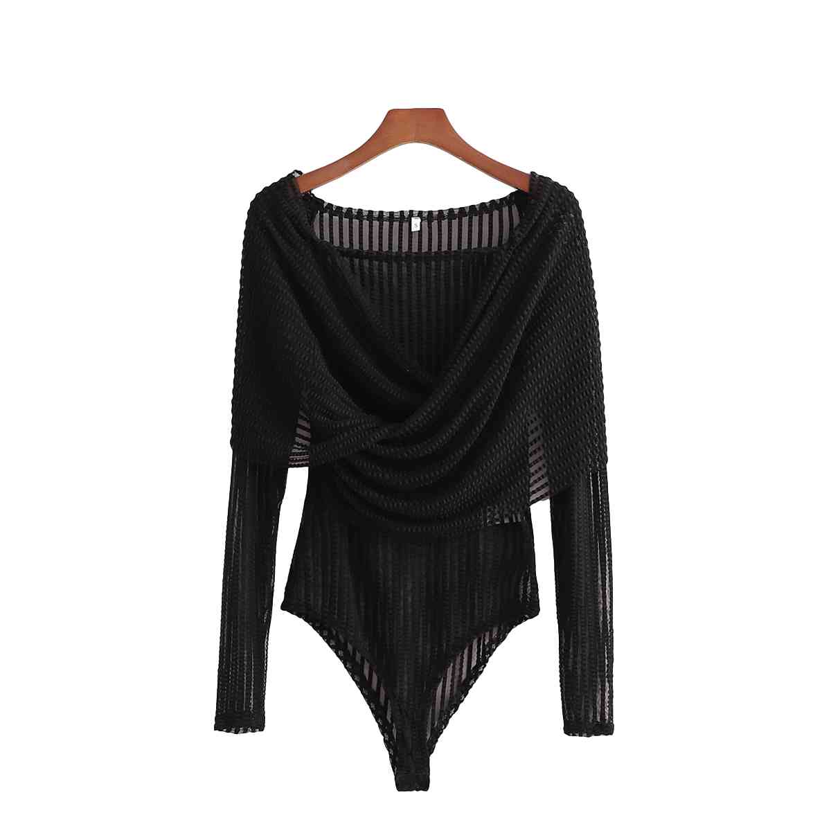 Sexy Women Solid Striped Bodysuit Fashion Ladies Transparent Mesh Playsuits Streetwear Female Chic Cross 210430
