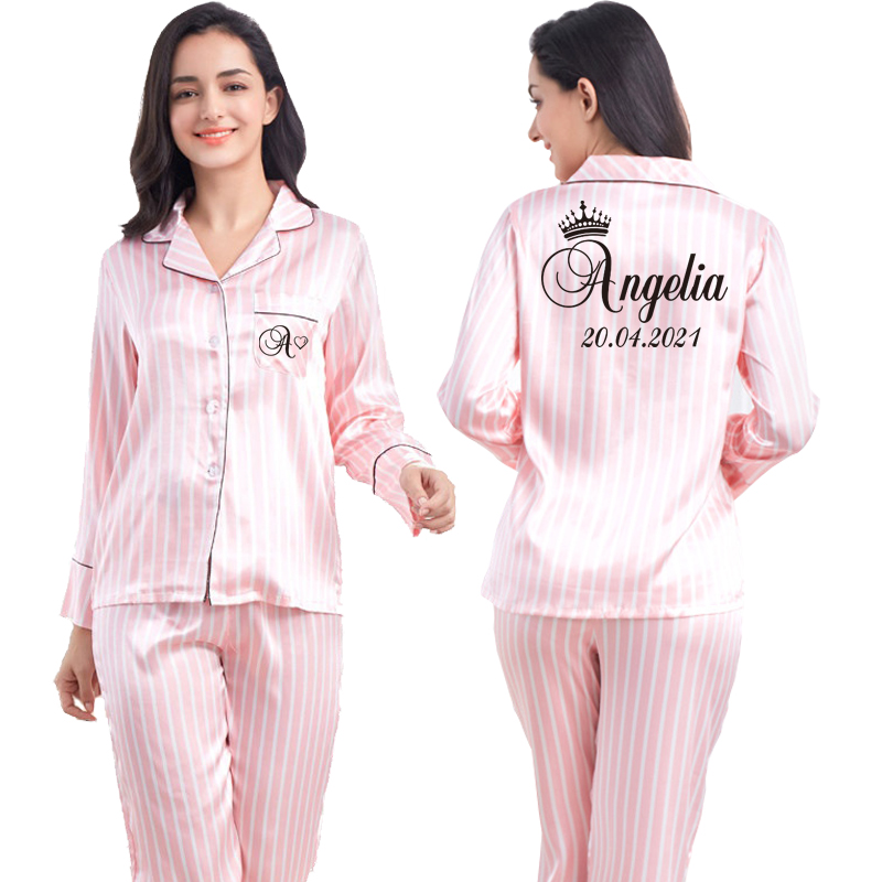 20212 piece personalized name women sleepwear faux silk satin pajamas set long sleeve sleepwear pajamas suit female homewear, Black;red
20212 piece personalized name women sleepwear faux silk satin pajamas set long sleeve sleepwear pajamas suit female homewear, Black;red