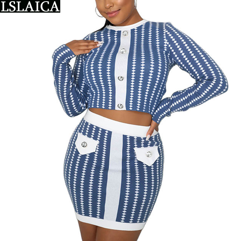 Sweet 2 Piece Set Women Fashion Mini Skirt and Long Sleeve O Neck Top Autumn Sexy Outfits for Conjuntos De Mujer 210515