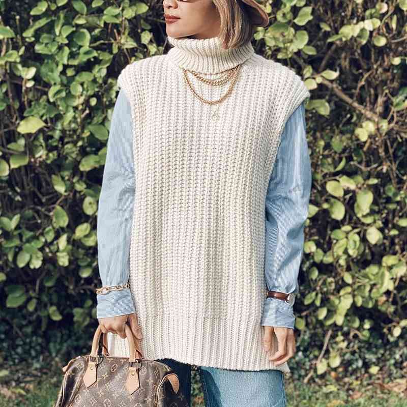 Vintage Women Knitted Turtleneck Long Sweaters Spring- Autumn Fashion Ladies Elegant Pullovers Female Chic Knitwear 210430