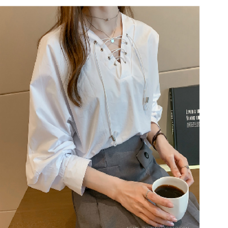 Autumn Fashion Temperament White Shirt Women's Long Sleeve plus size women tops blusa manga larga mujer blouse 6561 50 210427
