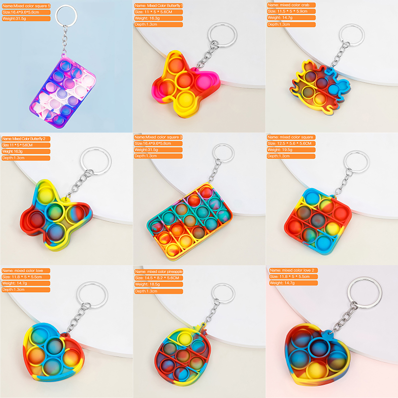 Finger Toy Decompression Keychain Simple Dimple Fidget Toys Push Bubble Sensory Colorful Soft Squishy Antistress Keychains Pendant
Finger Toy Decompression Keychain Simple Dimple Fidget Toys Push Bubble Sensory Colorful Soft Squishy Antistress Keychains Pendant