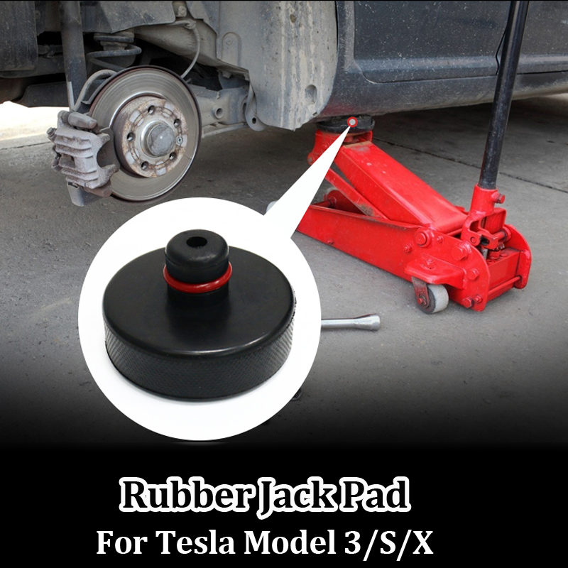 4pcs Car Black Rubber Jack Lift Point Pad Adapter For Tesla Model 3/S/X Tool Chassis Jack Kit Auto Styling Accessories