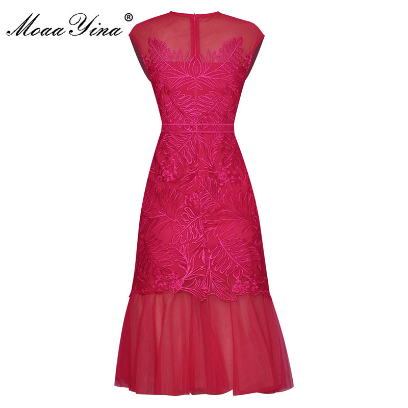 Summer Fashion Designer Dress Women's Sleeveless Elegant Patchwork embroidered Slim Mermaid Party Midi 210524, Rose red
Summer Fashion Designer Dress Women's Sleeveless Elegant Patchwork embroidered Slim Mermaid Party Midi 210524, Rose red