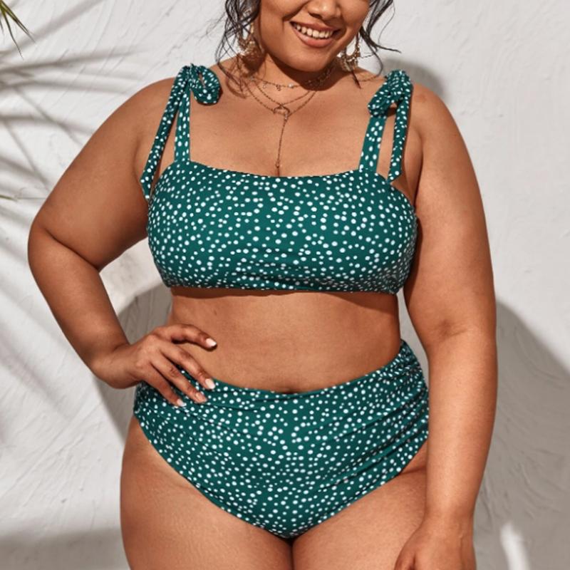 Women's Swimwear Dots Print Women Plus Size Bikini Push Up Padded Bandeau Tied Shoulder Bathing Suit Large High Waist Swimsuit 4XL, White;black
Women's Swimwear Dots Print Women Plus Size Bikini Push Up Padded Bandeau Tied Shoulder Bathing Suit Large High Waist Swimsuit 4XL, White;black