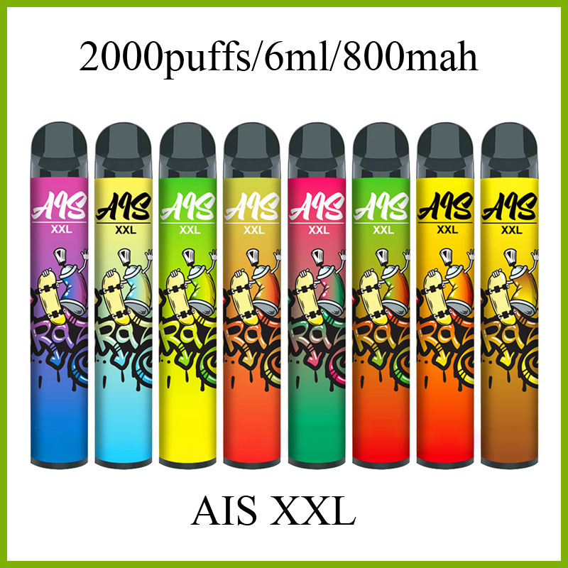 AIS XXL 2000puffs electronic cigarette disposable vape pen Device with 800mah battery and 6ml pods
AIS XXL 2000puffs electronic cigarette disposable vape pen Device with 800mah battery and 6ml pods