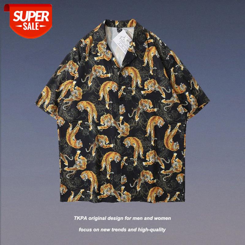 TKPA American Retro Japanese Tiger Print Vibe Wind Wei Yi Cuban Collar Loose Short Sleeve Shirt Men #wj3I, White;black
TKPA American Retro Japanese Tiger Print Vibe Wind Wei Yi Cuban Collar Loose Short Sleeve Shirt Men #wj3I, White;black