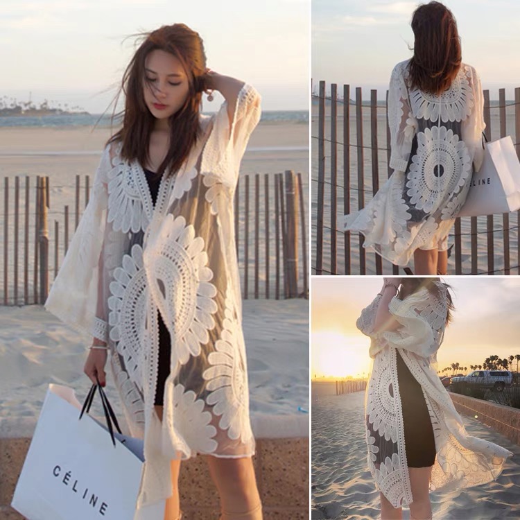 2021 camis seaside sun protection clothing beach carpetsuit swimsuit shawl smock spring mesh overcoat female external match, White
2021 camis seaside sun protection clothing beach carpetsuit swimsuit shawl smock spring mesh overcoat female external match, White