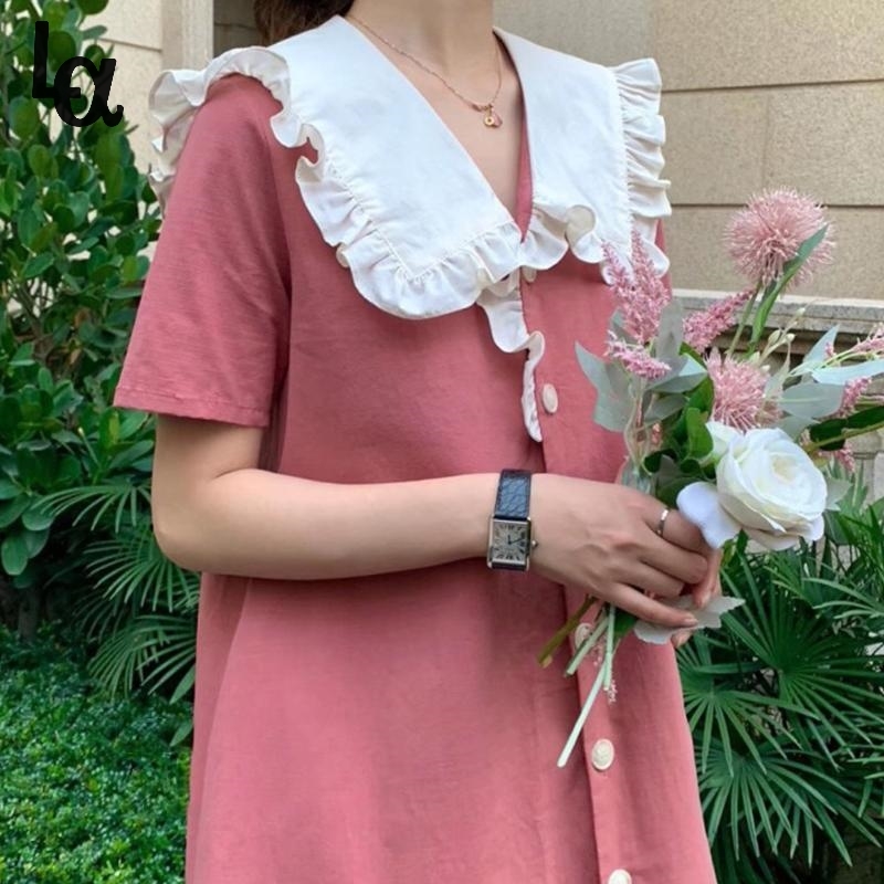 Women Summer Cute Purple A-line Dress Lady Sailor Collar Shorts Sleeve Mini Female Solid Preppy Style 210519, Red
Women Summer Cute Purple A-line Dress Lady Sailor Collar Shorts Sleeve Mini Female Solid Preppy Style 210519, Red