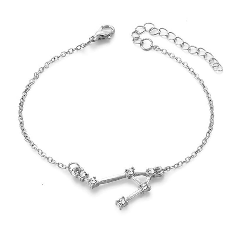 12 Constellation Horoscope Astrology Zodiac Bracelet for Women Crystal Hand Chain Cubic Zirconia Stones Bracelets Nice Jewelry Gift