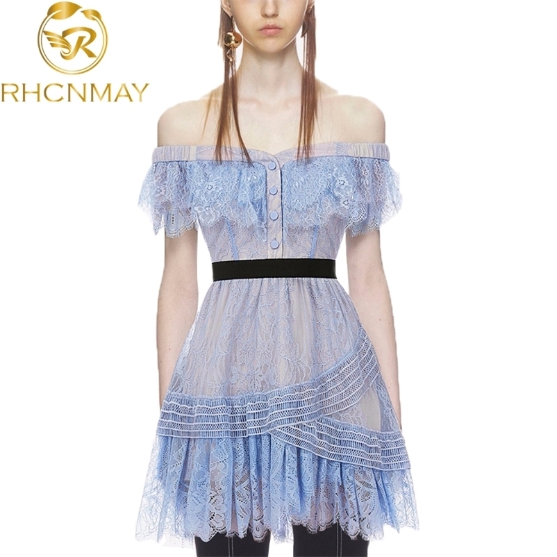 Summer Sexy Slash neck Beach Lace dress Women Ruffle sleeve Elegant Vintage Casual dresses 210520, Sky blue
Summer Sexy Slash neck Beach Lace dress Women Ruffle sleeve Elegant Vintage Casual dresses 210520, Sky blue