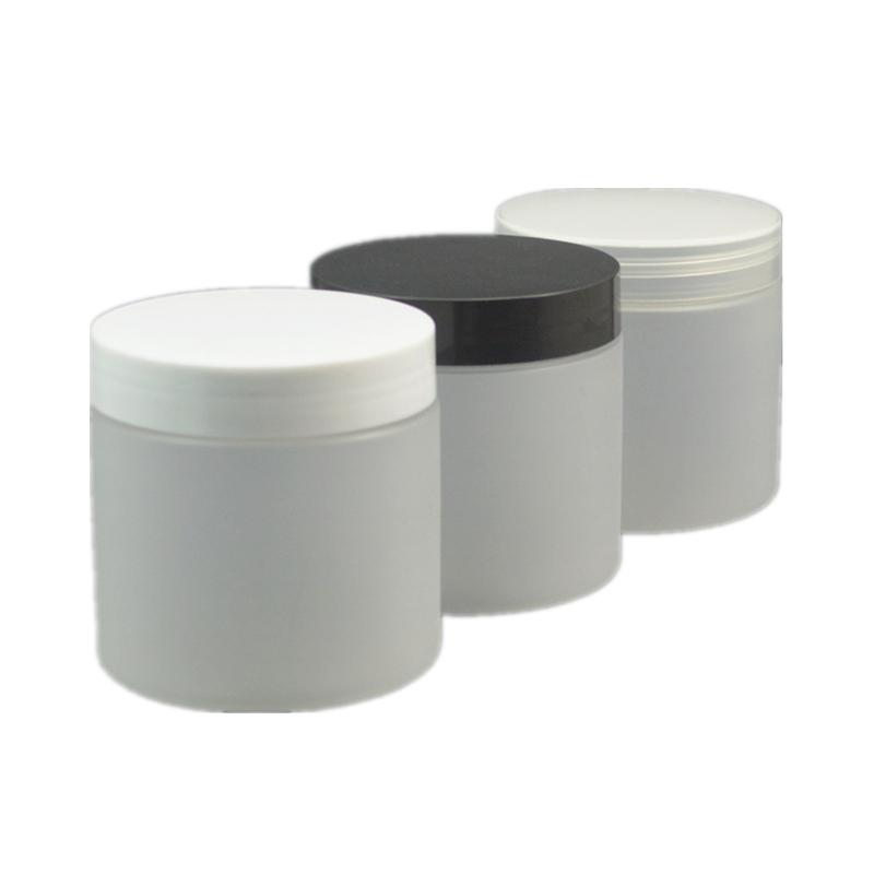 40pcs/lot 200g Straight Sided Plastic Jars Frosted Wide Mouth With PET Cap Air Tight Cosmetic Container 200ml Bath Salt Jar Storage Bottles