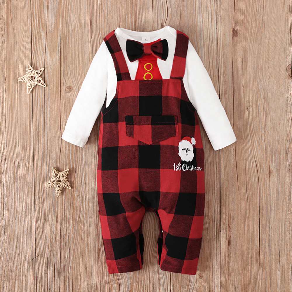 Overalls Outfits Xmas Costume Baby Boy girl Christmas Clothes Set Bow Rompers Plaid Jumpsuit, 01
Overalls Outfits Xmas Costume Baby Boy girl Christmas Clothes Set Bow Rompers Plaid Jumpsuit, 01