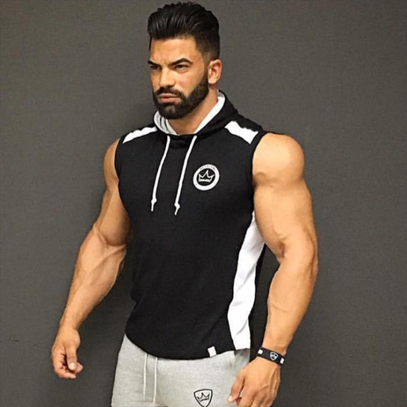men bodybuilding tank man gyms fitness sleeveless sweatshirt cotton hooded vest male casual fashion jogger workout clothing, White;black
men bodybuilding tank man gyms fitness sleeveless sweatshirt cotton hooded vest male casual fashion jogger workout clothing, White;black