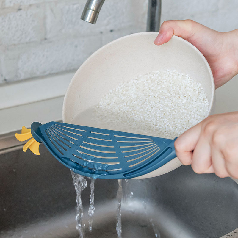 1PC Plastic Drainer Hanging Fruit Rice Washer Noodle Rice Cleaner Machine Household Convenient Kitchen Colander Tool