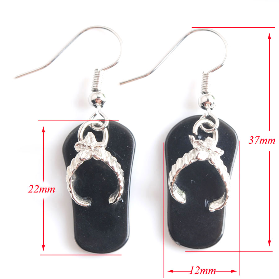 WOJIAER Natural Gem Stone Bead Hook Dangle Earrings Flip-Flops Sandals Pendant Summer Beach for Women Jewelry BW915