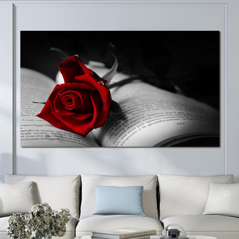 Wall Art Pictures Red Rose Canvas Paintings Modern Posters And Prints For Living Room Decoration No Frame
