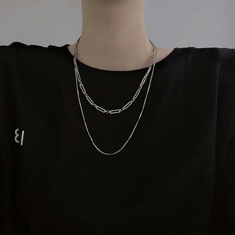 Pendant Necklaces Cool Double-layer Fashion Necklace Design Sense Versatile Sweater Chain Simple Does Not Fade Men's And Women's
Pendant Necklaces Cool Double-layer Fashion Necklace Design Sense Versatile Sweater Chain Simple Does Not Fade Men's And Women's