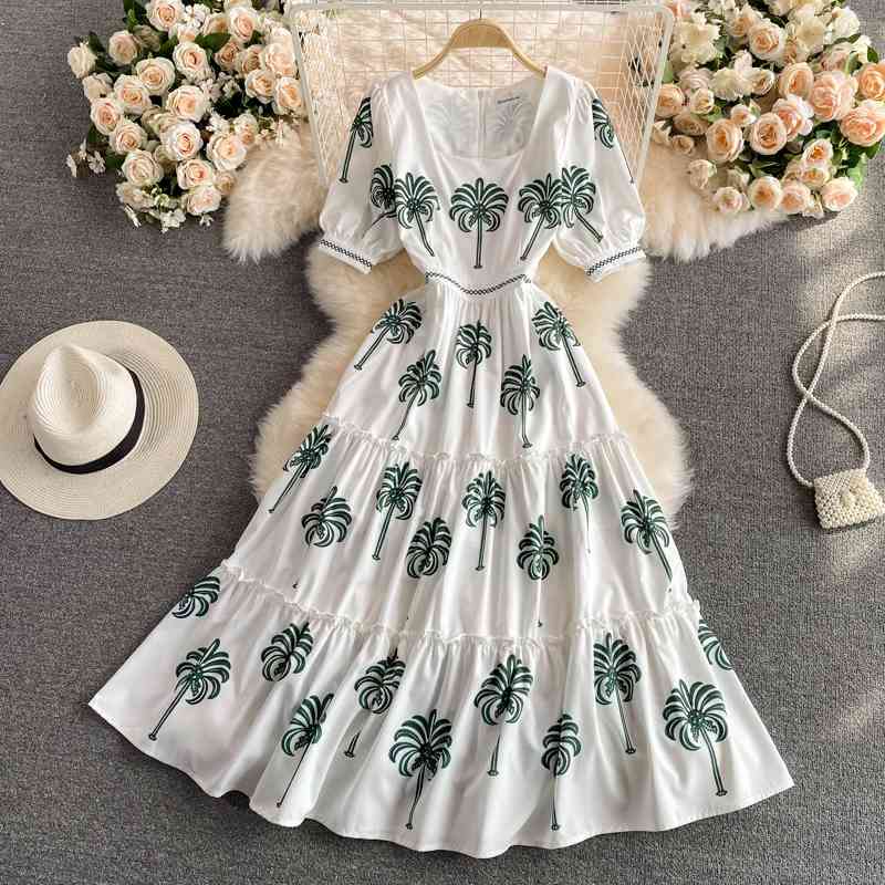 Banulin Women Vintage Coconut Tree Print Midi Dress Summer Runway Elegant Party Boho Korean Vacation N68653 210603, White
Banulin Women Vintage Coconut Tree Print Midi Dress Summer Runway Elegant Party Boho Korean Vacation N68653 210603, White