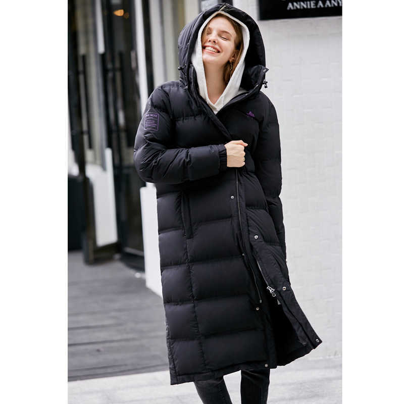 Winter Women 90% White Duck Down Jacket Fashion Female Embroidery Floral Solid Loose Hooded Long Coat 11870398 210527