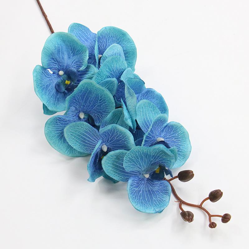 Heads Big Orchid Artificial Flower Branch Phalaenopsis Butterfly Black Burgundy Colorful Wedding Home Decor Potted Wholesalers Decorative Fl