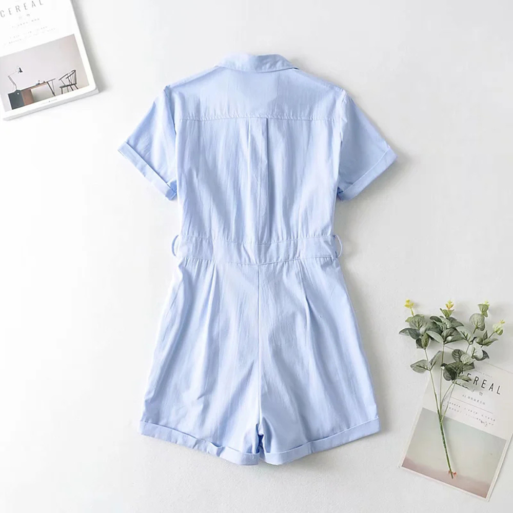 BBWM Women's Clothing Cotton Jumpsuits Playsuits & Bodysuits Summer Short Sleeve Rompers Solid Casual Clothes 210520