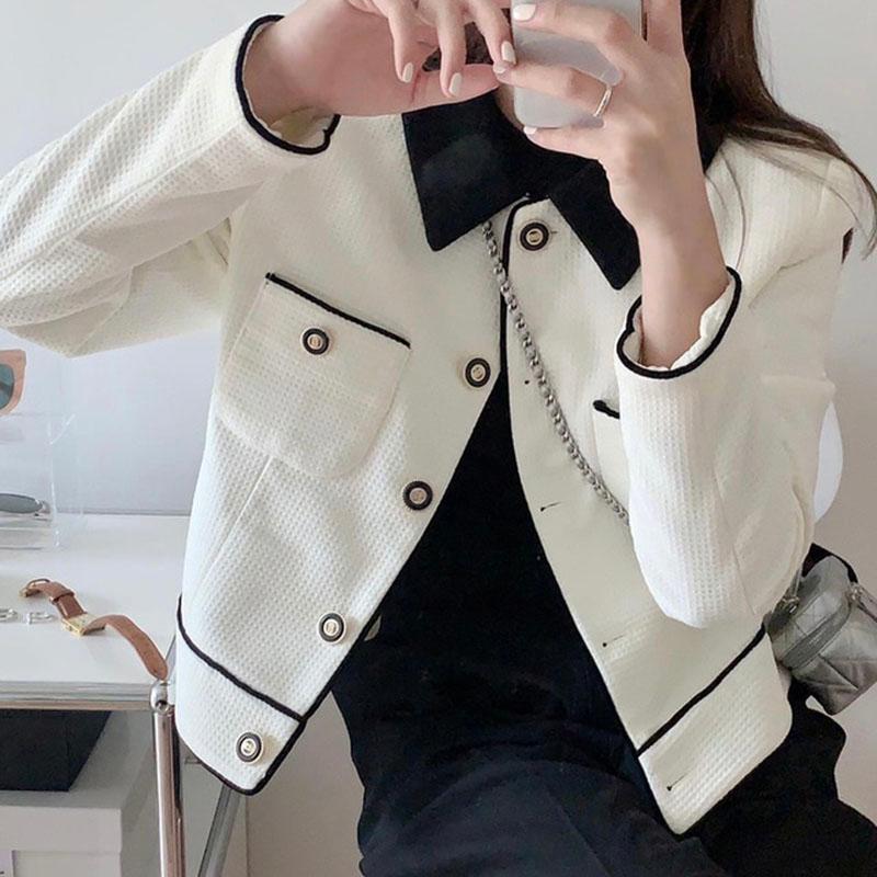 Women's Jackets Women Lapel Bordered Line Contrast Color Chic Button Loose Pocket Cardigan Short Coat Autumn Korea Elegant Temperament Jacke, Black;brown
Women's Jackets Women Lapel Bordered Line Contrast Color Chic Button Loose Pocket Cardigan Short Coat Autumn Korea Elegant Temperament Jacke, Black;brown