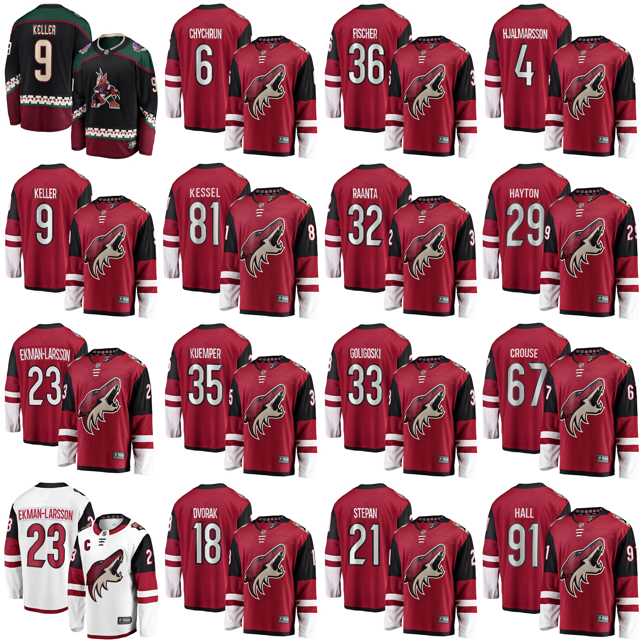 Arizona Coyotes Ice Hockey Jerseys Oliver Ekman-Larsson Jersey Jakob Chychrun Conor Garland Nick Schmaltz Phil Kessel Clayton Keller Darcy K, Black;red
Arizona Coyotes Ice Hockey Jerseys Oliver Ekman-Larsson Jersey Jakob Chychrun Conor Garland Nick Schmaltz Phil Kessel Clayton Keller Darcy K, Black;red