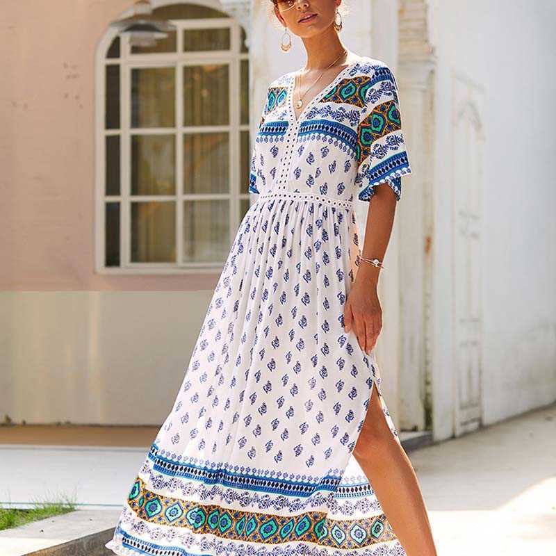 Bohemian Printed Women Dress Sexy V-Neck Short Sleeve Hollow Out Spilt Ankle-Length Beach Lady Dresses Plus Size W278 210526, White
Bohemian Printed Women Dress Sexy V-Neck Short Sleeve Hollow Out Spilt Ankle-Length Beach Lady Dresses Plus Size W278 210526, White