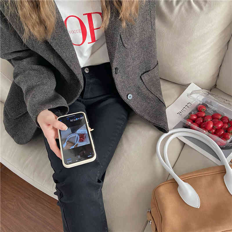 Grey Woolen Outwear Retro Blazers All Match Women Gentle Streetwear Jackets Female Chic Korean Vintage Coats 210421