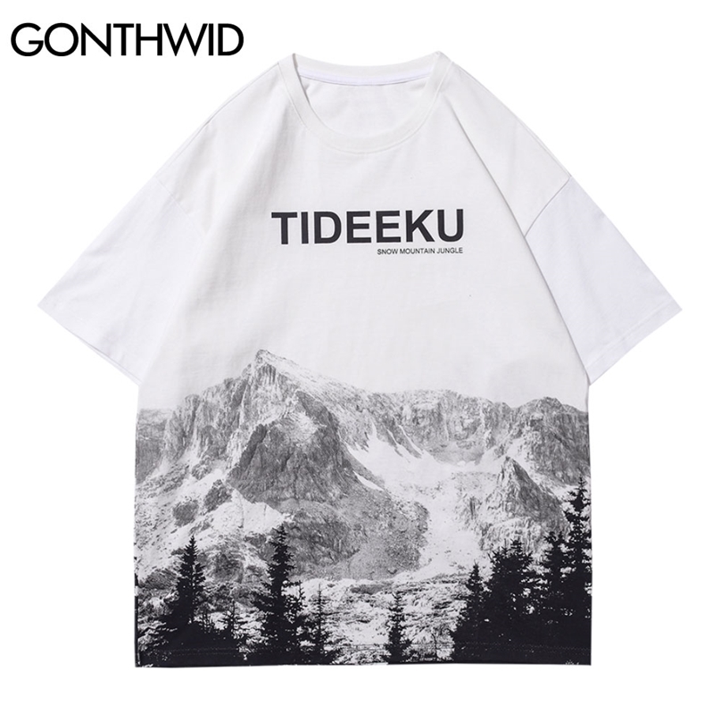 Hip Hop Tshirts Harajuku Snow Mountain Short Sleeve T-Shirts Streetwear Casual Cotton Tees Tops 210602, White
Hip Hop Tshirts Harajuku Snow Mountain Short Sleeve T-Shirts Streetwear Casual Cotton Tees Tops 210602, White