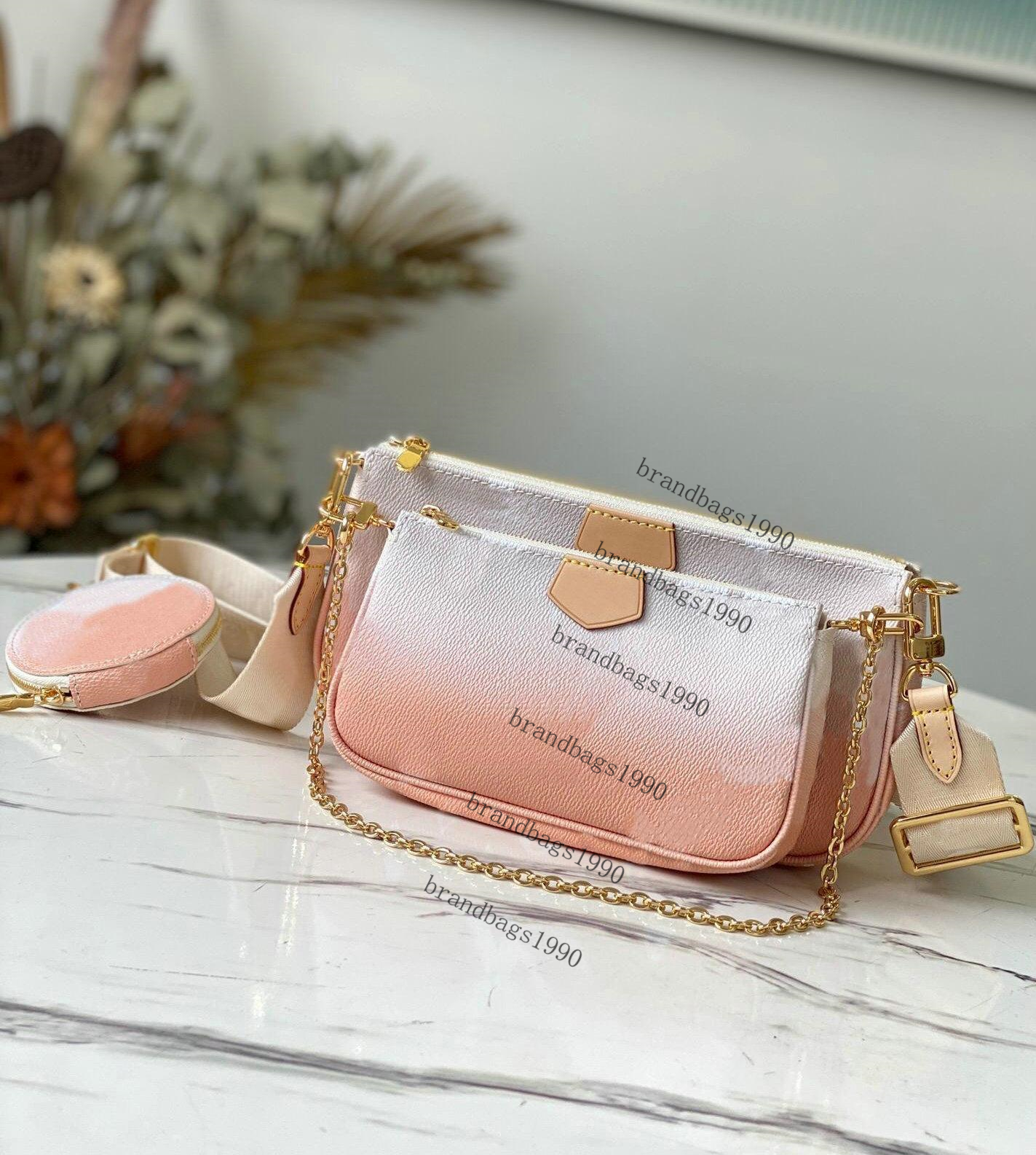 2021 Women Bag Favorite Genuine Leather Fashion Designer Handbags Multi Pochette Accessoires Purses Flower Mini 3pcs Crossbody Shoulder Bags, Pink
2021 Women Bag Favorite Genuine Leather Fashion Designer Handbags Multi Pochette Accessoires Purses Flower Mini 3pcs Crossbody Shoulder Bags, Pink