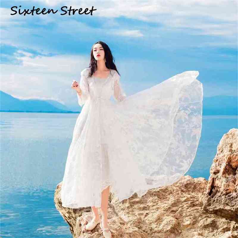 Summer Two Piece Outfits Maxi V-neck Dress Beach Long Sleeve s Loose Women's Suit Lace Women White 210603, Blue
Summer Two Piece Outfits Maxi V-neck Dress Beach Long Sleeve s Loose Women's Suit Lace Women White 210603, Blue