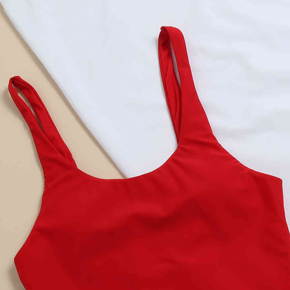 Swimsuit Women Swimwear Push Up Swim Suit Red Bodysuit Bathing Sexy Vintage Monokini Beachwear Bathers 210520