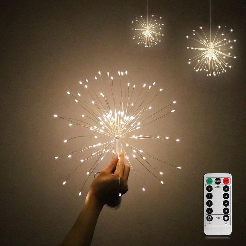Strings Hanging Starburst String Light Firework Copper Fairy Garland Christmas LED Lights With Remote Outdoor Twinkle Lighting Decor
Strings Hanging Starburst String Light Firework Copper Fairy Garland Christmas LED Lights With Remote Outdoor Twinkle Lighting Decor