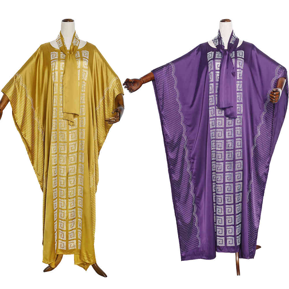 MD African Dresses For Women New Ankara Long Dress Plus Size Bazin Dashiki Robe South Afrca Ladies Clothes Boubou Headtie 210408