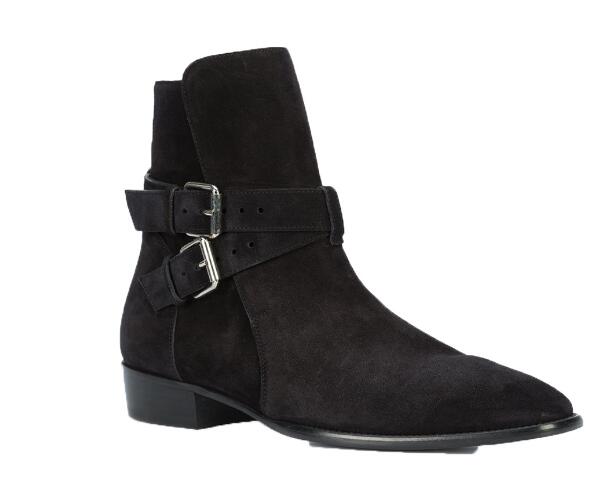 Suede Buckle Biker Wyatt Boots Winter Men Cowboy Boooties Chelse Shoes