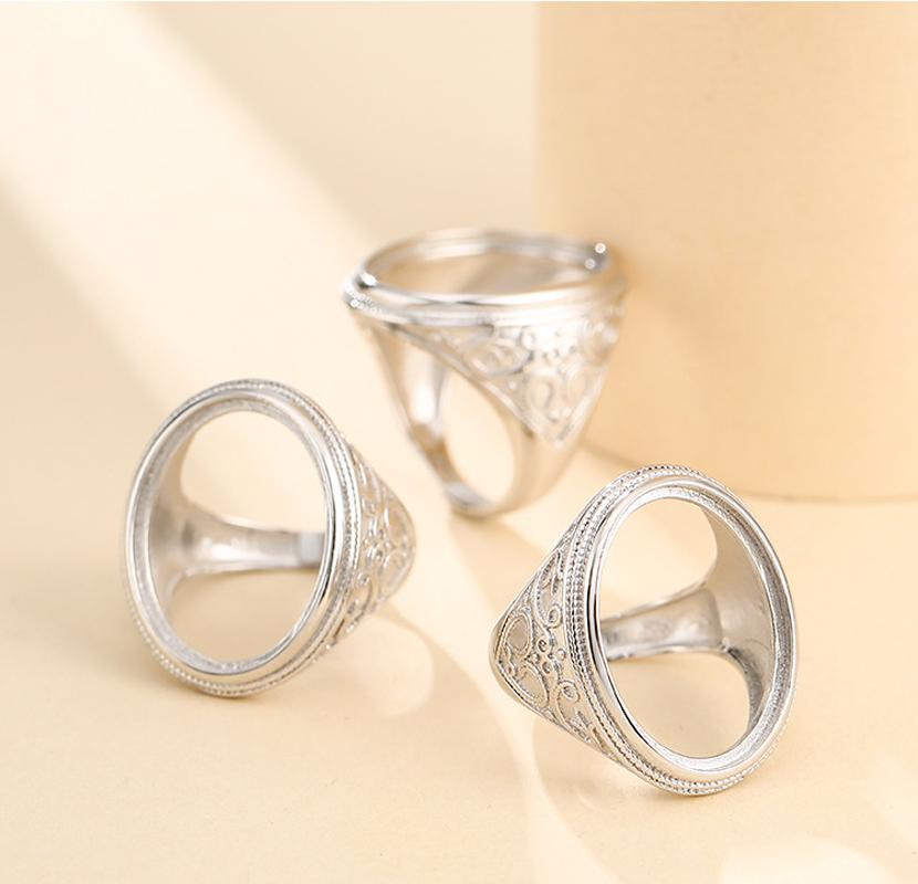 Cluster Rings 18*23mm 925 STERLING SILVER Semi Mount Bases Blanks Base Blank Pad Men Ring Setting Set Jewelry Findings (without Stone) A5362
Cluster Rings 18*23mm 925 STERLING SILVER Semi Mount Bases Blanks Base Blank Pad Men Ring Setting Set Jewelry Findings (without Stone) A5362