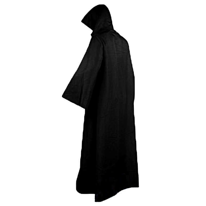 Unisex Halloween Robe Hooded Cloak Costume Cosplay Monk Suit Adult Role-playing Decoration Clothing Black Brown S-2XL Y0827