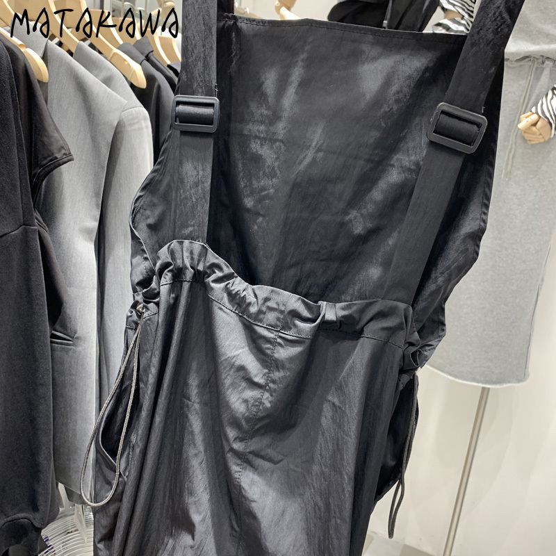 MATAKAWA Streetwear Women Spring Solid Pants Women Korean Elastic Waist Overalls Temperament Casual Trousers 210513