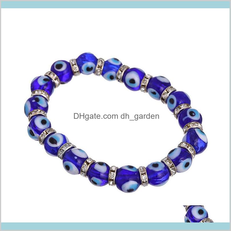 Beaded Strands Bracelets Fashion Men Women Blue Color Round Shape Evil Eye Beads Lampwork Glazed Glass Bead Energy Yoga Crystal Bracel 
Beaded Strands Bracelets Fashion Men Women Blue Color Round Shape Evil Eye Beads Lampwork Glazed Glass Bead Energy Yoga Crystal Bracel