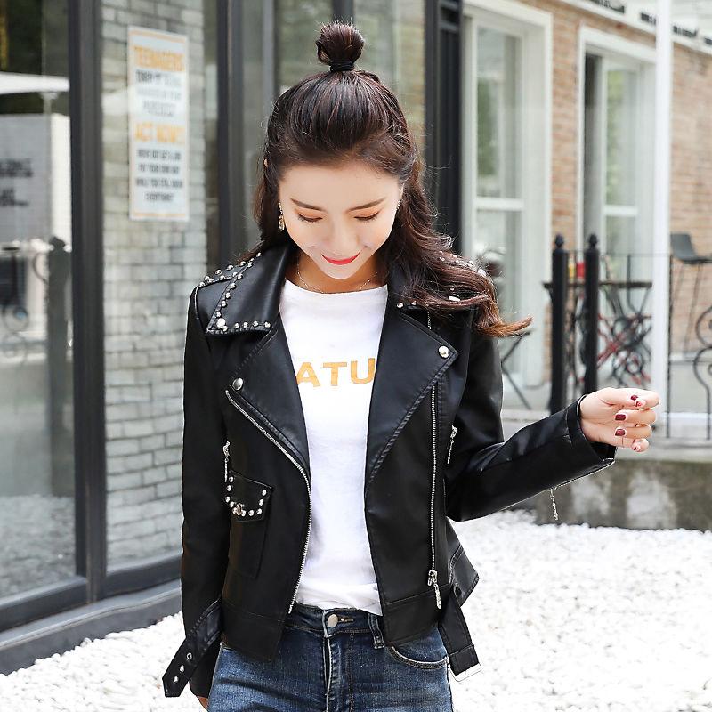 Women' Leather & Faux 2021 Spring And Autumn Beaded Jacket Short Slim Rivet Clothing Female Fashion Coat Womens, Black
Women' Leather & Faux 2021 Spring And Autumn Beaded Jacket Short Slim Rivet Clothing Female Fashion Coat Womens, Black