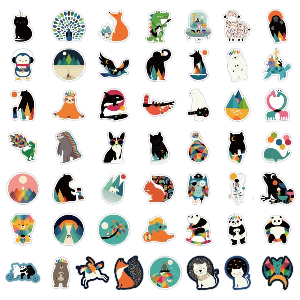 Car sticker 10/50/100pcs Cute Vsco Girl Animal Stickers for Laptop Luggage Phone Case Kids Random Kawaii Cartoon Vinyl Graffiti Decals
