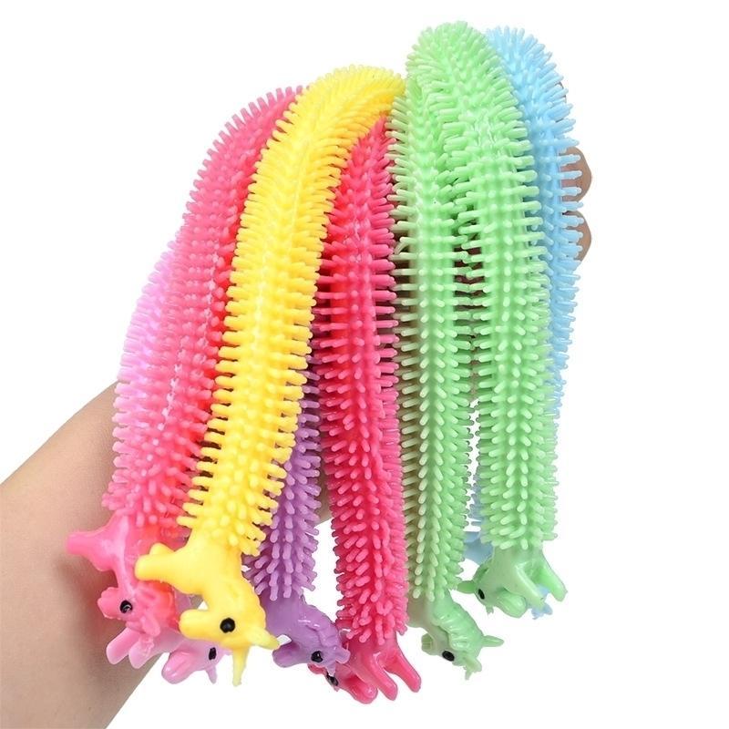 DHL fidget toys Sensory Toy Noodle Rope TPR Stress Reliever Unicorn Malala Le Decompression Pull Ropes Anxiety Relief For Kids Funny