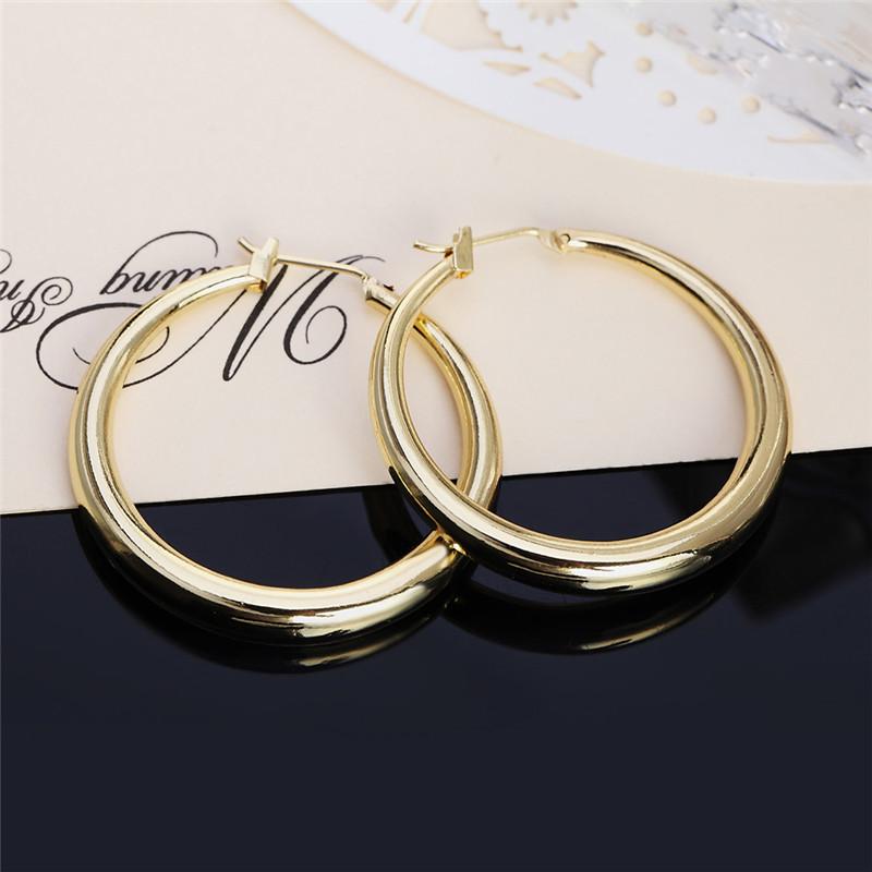 Solid Real 925 Silver All-match Round Hoop Earrings925 Stamped Plated Gold Circle Earrings Women Thick Than Normal One & Huggie
Solid Real 925 Silver All-match Round Hoop Earrings925 Stamped Plated Gold Circle Earrings Women Thick Than Normal One & Huggie