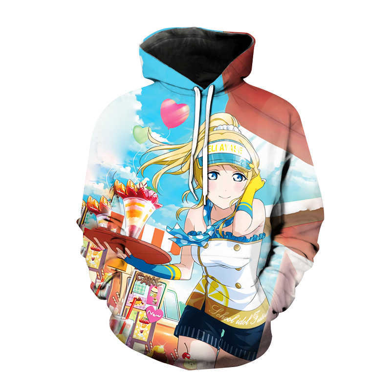 Anime Love Live 3D Printed Hoodies Kawaii Sexy Girl Sweatshirt Men Women Fashion Pullover Harajuku Oversized Hoodie Coats Unisex Y0804