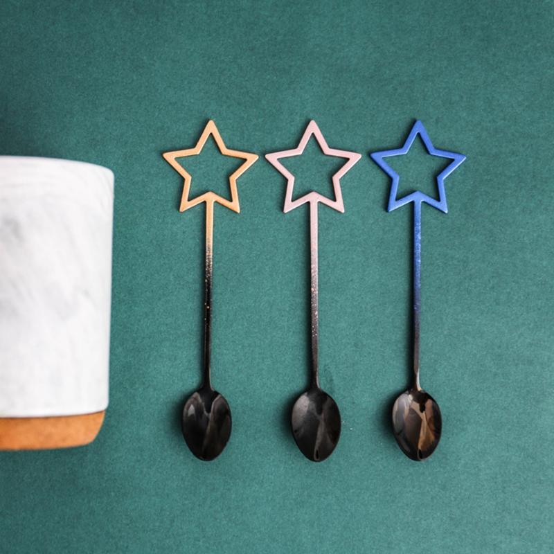 Spoons Stainless Steel Five-pointed Star Pentagram Coffee Stirring Spoon Teaspoon Tea Dessert Scoop Tableware Flatware
Spoons Stainless Steel Five-pointed Star Pentagram Coffee Stirring Spoon Teaspoon Tea Dessert Scoop Tableware Flatware