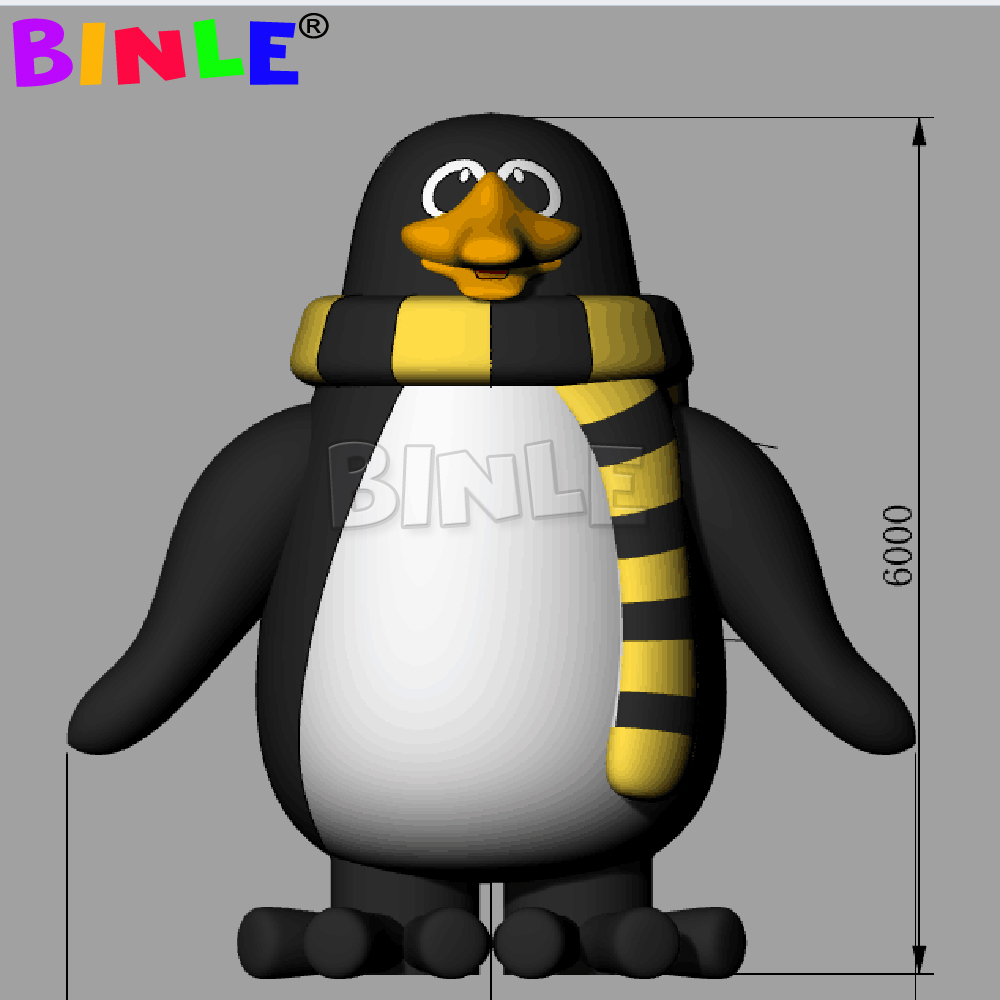 Customized 28ft Tall Giant Inflatable Chad The Penguin For Outdoor Christmas Decoration