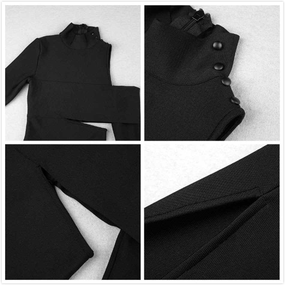 Free Fashion Chic Hollow Bandage Dress Women Sexy High Neck Bodycon Long Celebrity Christmas Party 210524